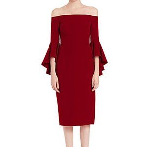 NWT Milly Selena Bell Sleeve Dress in Bordeaux